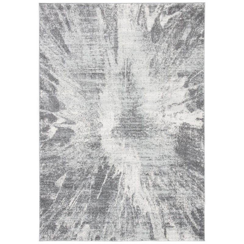 SAFAVIEH Tulum Ivory/Gray 8 ft. x 10 ft. Rustic Sunburst Area Rug TUL228A-8