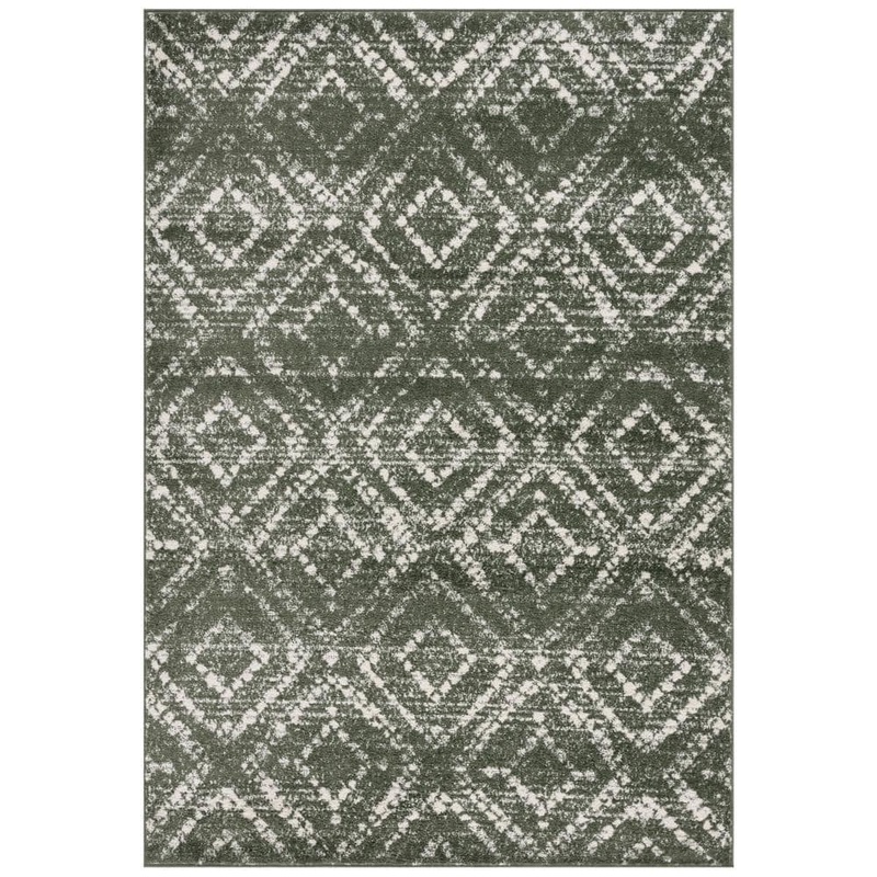 SAFAVIEH Adirondack Dark Green/Ivory 9 ft. x 12 ft. Multi-Diamonds Area Rug ADR131E-9