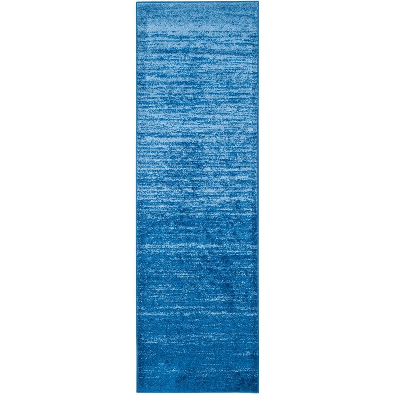 SAFAVIEH Adirondack Light Blue/Dark Blue 3 ft. x 14 ft. Solid Runner Rug ADR113F-214