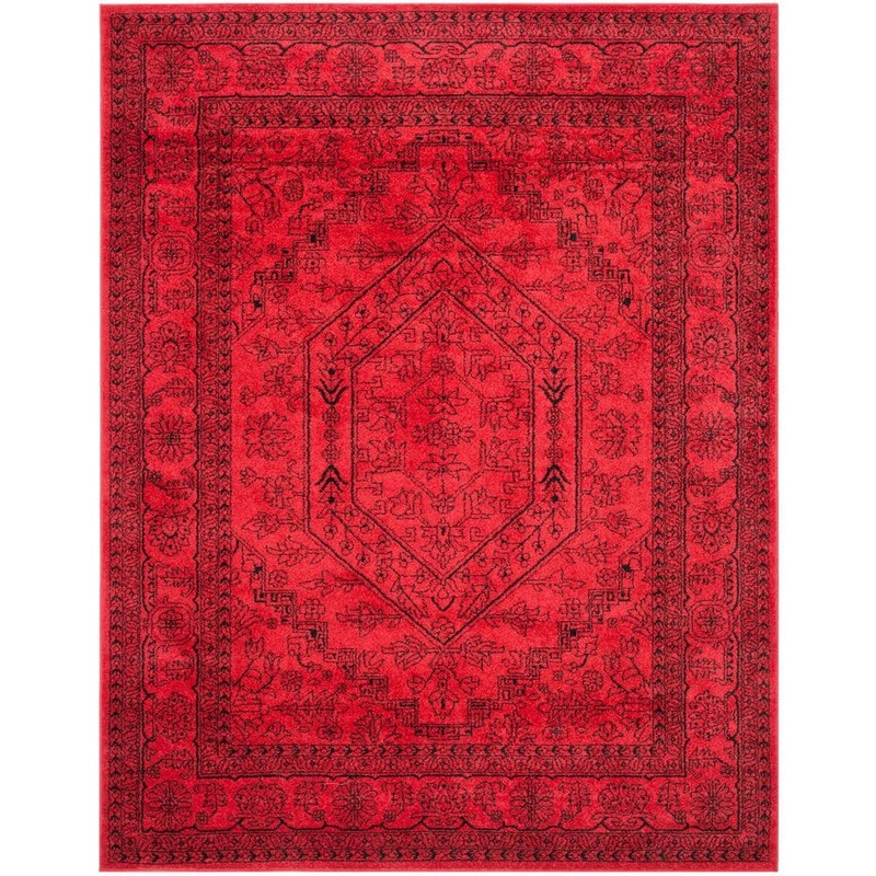 SAFAVIEH Adirondack Red/Black 8 ft. x 10 ft. Border Medallion Area Rug ADR108F-8