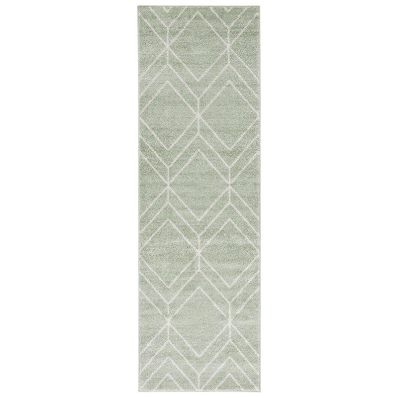 SAFAVIEH Adirondack Sage/Ivory 3 ft. x 6 ft. Diamond Runner Rug ADR241Y-26