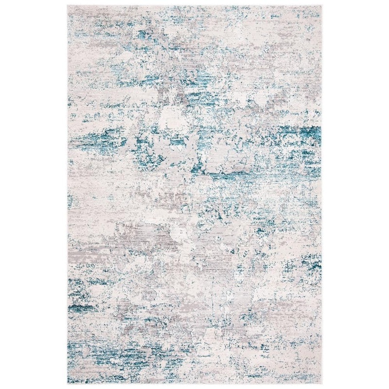 SAFAVIEH Amalfi Cream/Turquoise 9 ft. x 12 ft. Abstract Area Rug AMF572B-9