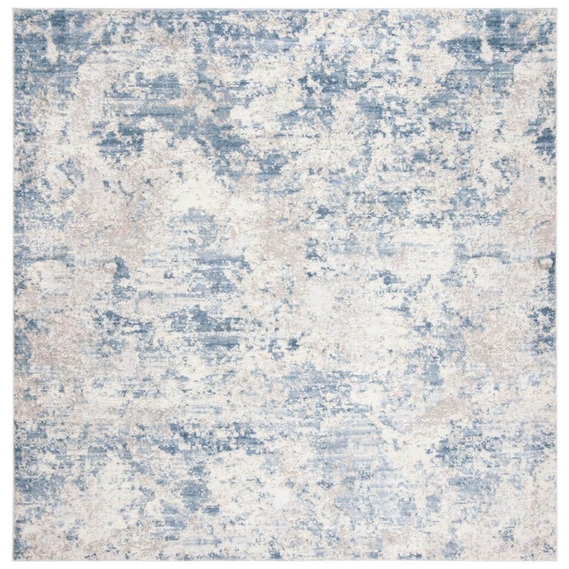 SAFAVIEH Amelia Gray/Blue 5 ft. x 5 ft. Square Abstract Area Rug ALA705F-5SQ