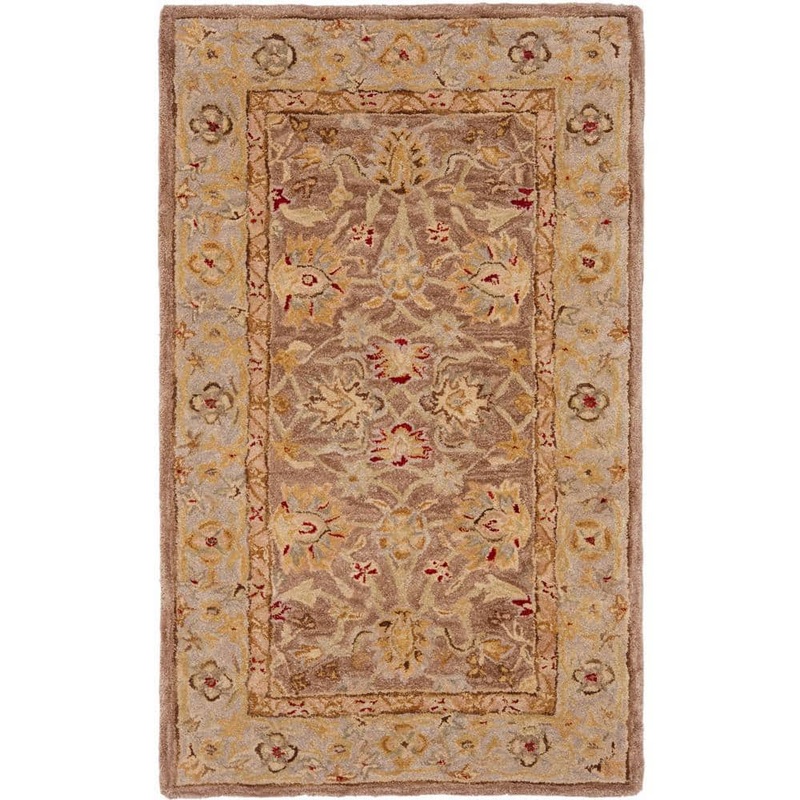 SAFAVIEH Anatolia Tan/Ivory Doormat 3 ft. x 5 ft. Border Area Rug AN522B-3