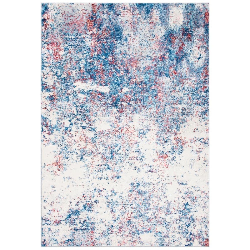 SAFAVIEH Brentwood Navy/Red 5 ft. x 8 ft. Abstract Area Rug BNT822N-5