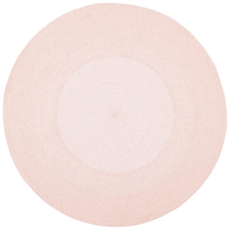 SAFAVIEH Cape Cod Pink Doormat 3 ft. x 3 ft. Solid Color Border Round Area Rug CAP242U-3R
