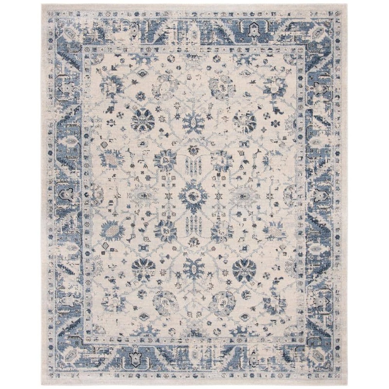 SAFAVIEH Charleston Ivory/Blue 9 ft. x 12 ft. Floral Area Rug CHL413A-9