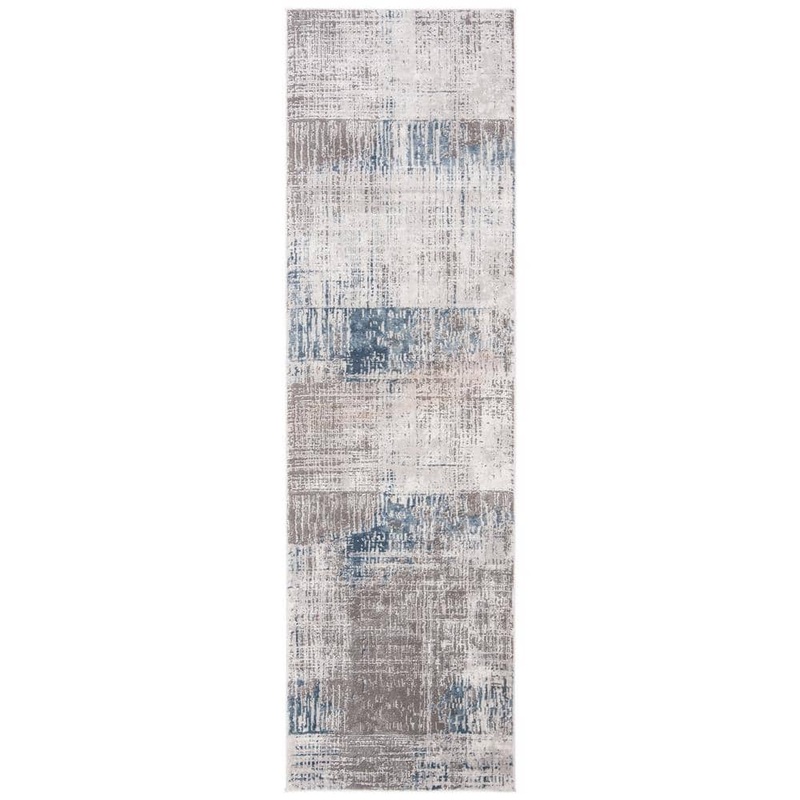 SAFAVIEH Craft Gray/Blue 2 ft. x 6 ft. Abstract Runner Rug CFT874F-26