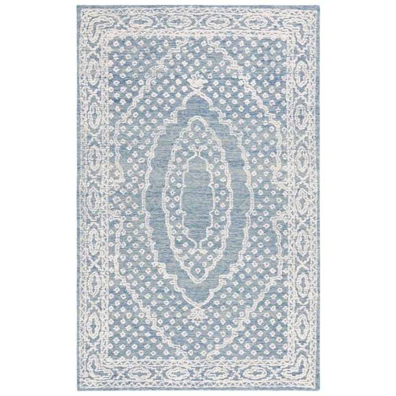 SAFAVIEH Ebony Ivory/Navy Doormat 3 ft. x 5 ft. Bordered Area Rug EBN306N-3