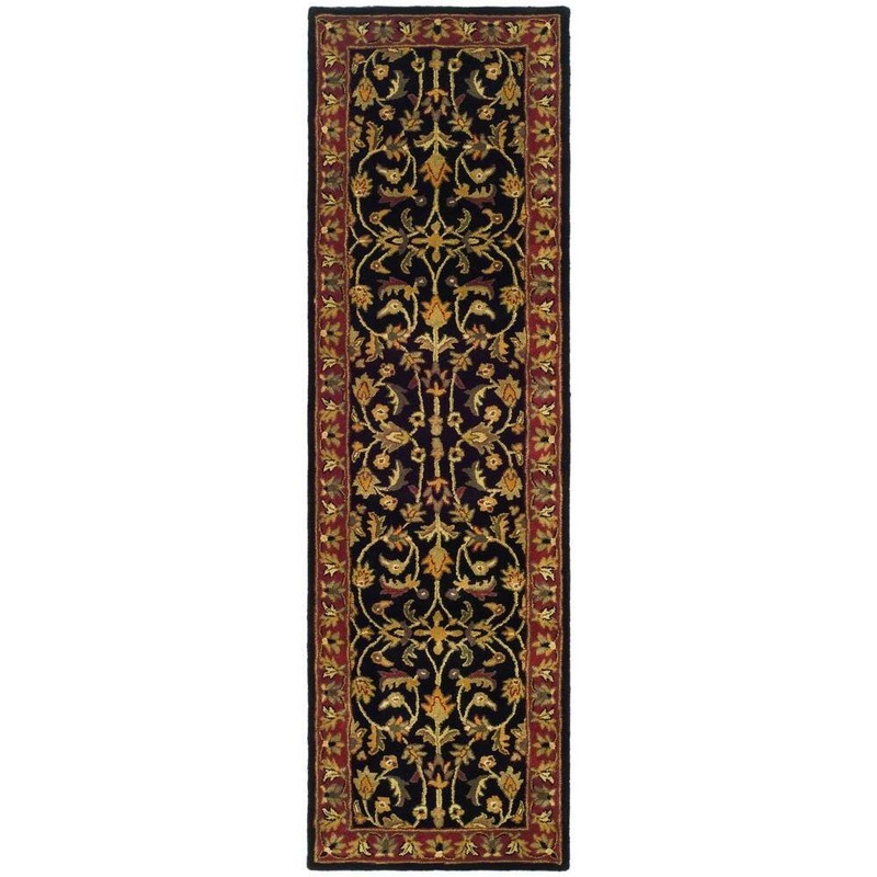 SAFAVIEH Heritage Black/Red 2 ft. x 16 ft. Border Runner Rug HG953A-216