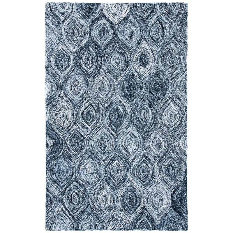 SAFAVIEH Ikat Grey 9 ft. x 12 ft. Geometric Solid Color Area Rug IKT631F-9