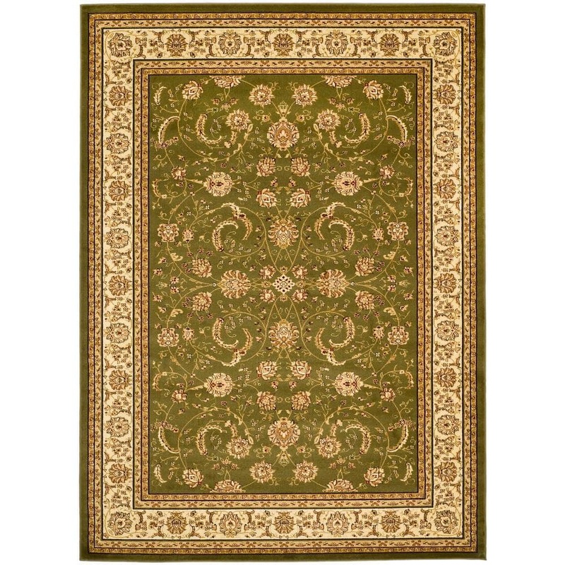 SAFAVIEH Lyndhurst Sage/Ivory 8 ft. x 11 ft. Antique Floral Border Area Rug LNH219B-8