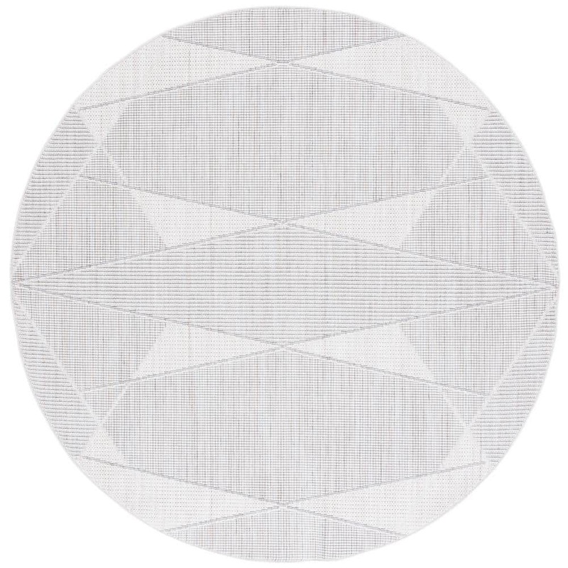 SAFAVIEH Martha Stewart Gray/Ivory 7 ft. x 7 ft. Abstract Geometric Round Area Rug MSR1910F-7R
