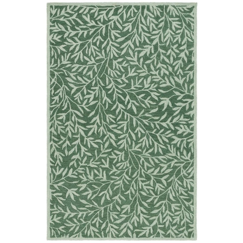 SAFAVIEH Martha Stewart Green 5 ft. x 8 ft. Border Abstract Floral Area Rug MSR3527Y-5