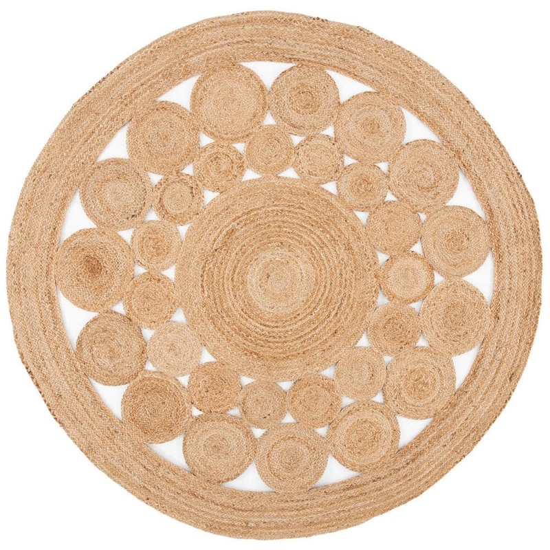 SAFAVIEH Natural Fiber Beige 9 ft. x 9 ft. Solid Color Round Area Rug NFB309A-9R