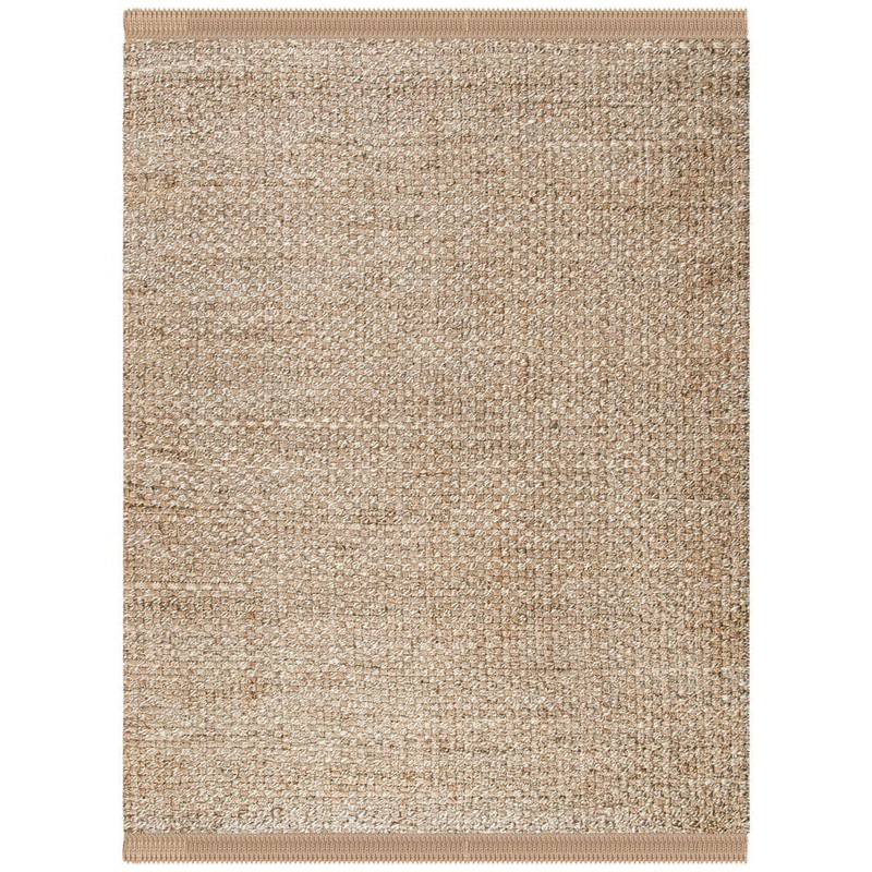 SAFAVIEH Natural Fiber Beige/Gray 8 ft. x 10 ft. Frayed Border Area Rug NF868B-8