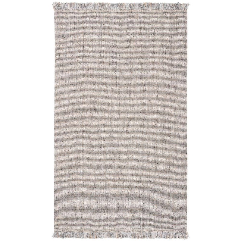 SAFAVIEH Natural Fiber Gray/Beige Doormat 2 ft. x 4 ft. Woven Thread Area Rug NF826F-24