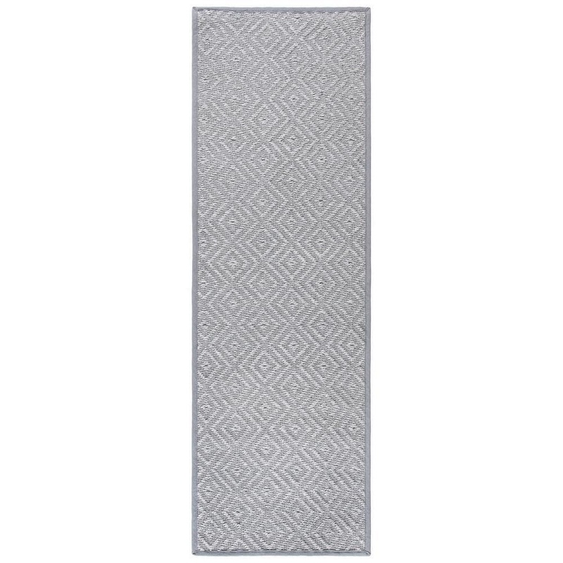 SAFAVIEH Natural Fiber Light Gray/Gray 3 ft. x 10 ft. Border Runner Rug NF154B-210