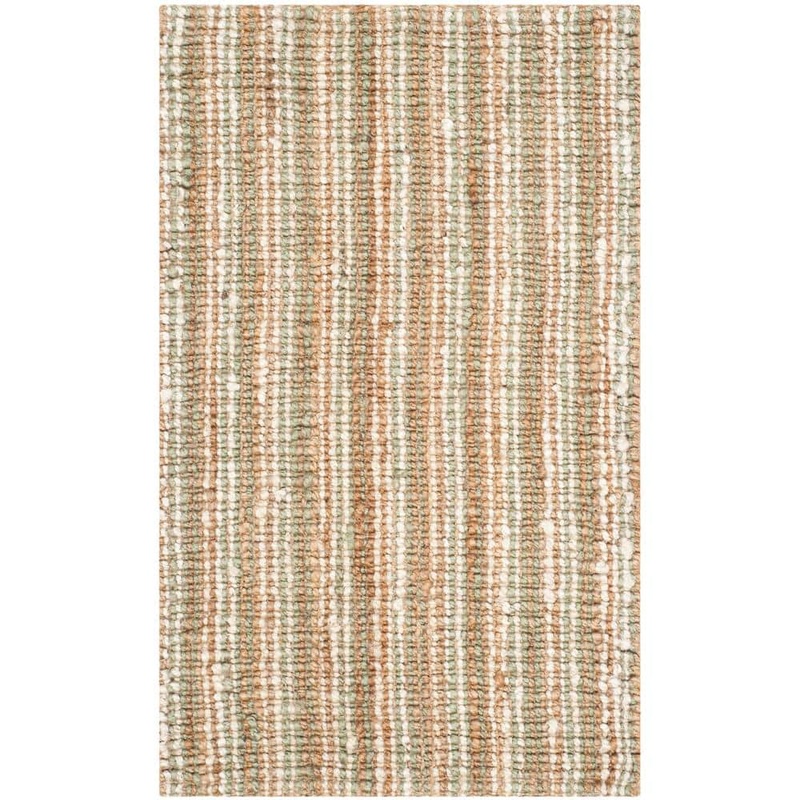 SAFAVIEH Natural Fiber Sage/Beige Doormat 3 ft. x 4 ft. Solid Area Rug NF447S-24