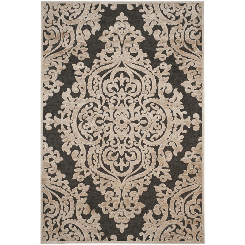 SAFAVIEH Paradise Stone/Anthracite 8 ft. x 10 ft. Border Area Rug PAR390-3430-810