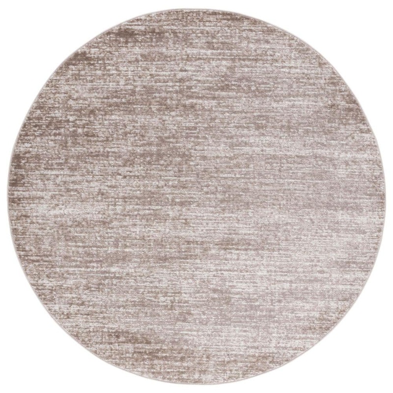 SAFAVIEH Shivan Beige/Light Beige 7 ft. x 7 ft. Abstract Geometric Distressed Round Area Rug SHV144B-7R