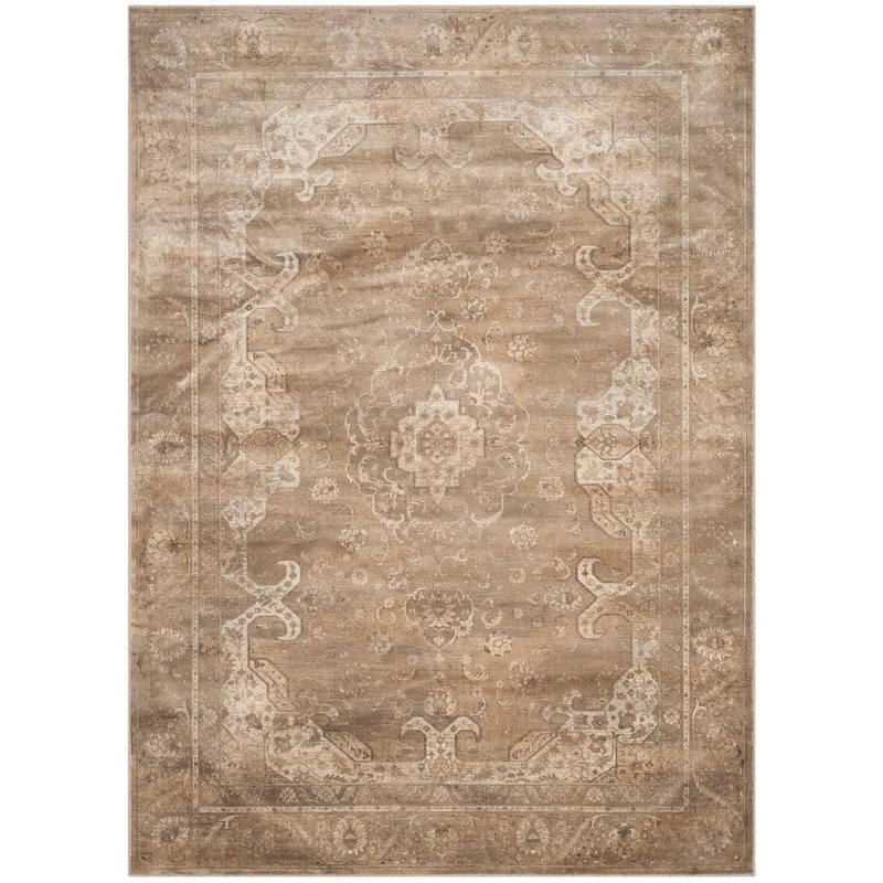 SAFAVIEH Vintage Mouse 7 ft. x 9 ft. Border Distressed Floral Area Rug VTG137-3110-6