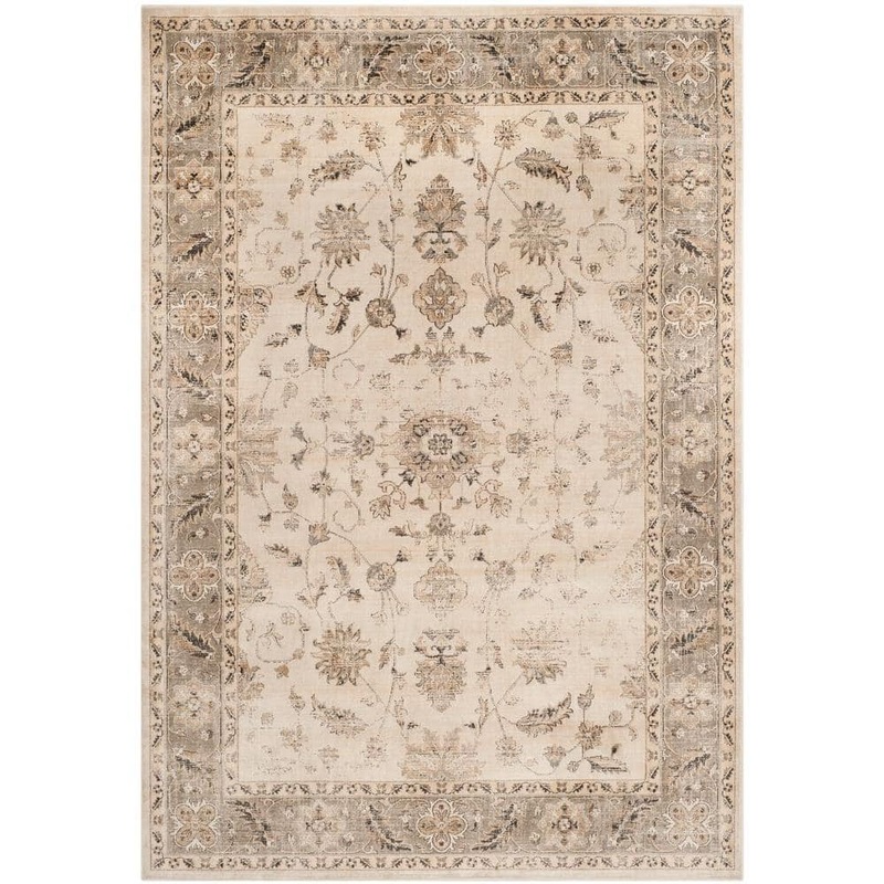 SAFAVIEH Vintage Stone/Mouse 9 ft. x 12 ft. Border Area Rug VTG168-3410-9