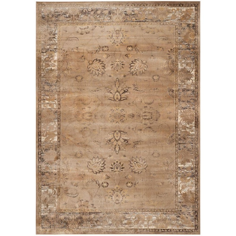 SAFAVIEH Vintage Taupe 9 ft. x 12 ft. Distressed Border Area Rug VTG117-1662-9