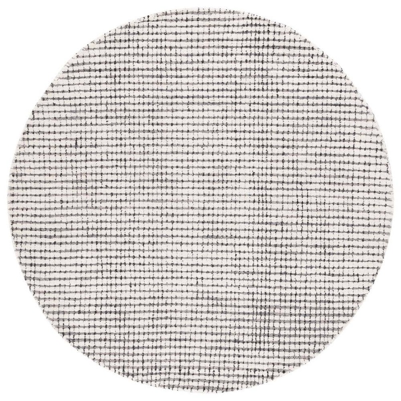 SAFAVIEH Abstract Gray/Ivory 6 ft. x 6 ft. Striped Round Area Rug ABT853F-6R
