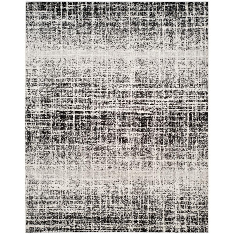 SAFAVIEH Adirondack Ivory/Black 8 ft. x 10 ft. Solid Gradient Area Rug ADR116B-8