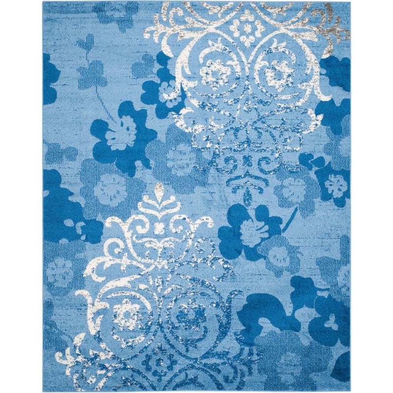 SAFAVIEH Adirondack Light Blue/Dark Blue 8 ft. x 10 ft. Floral Area Rug ADR114F-8