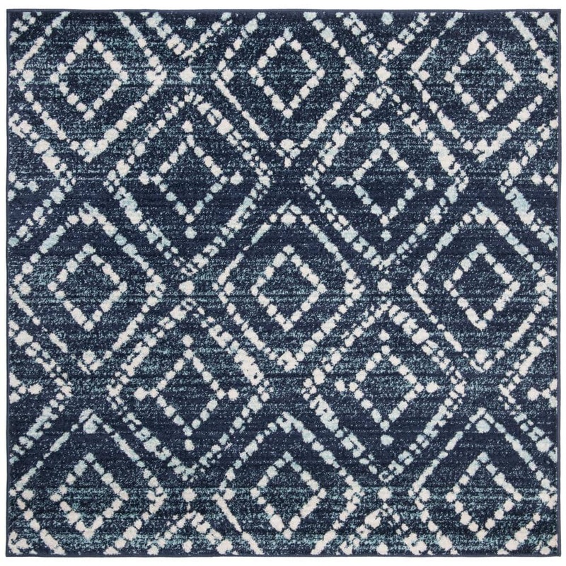 SAFAVIEH Adirondack Navy/Ivory 6 ft. x 6 ft. Square Geometric Area Rug ADR131N-6SQ
