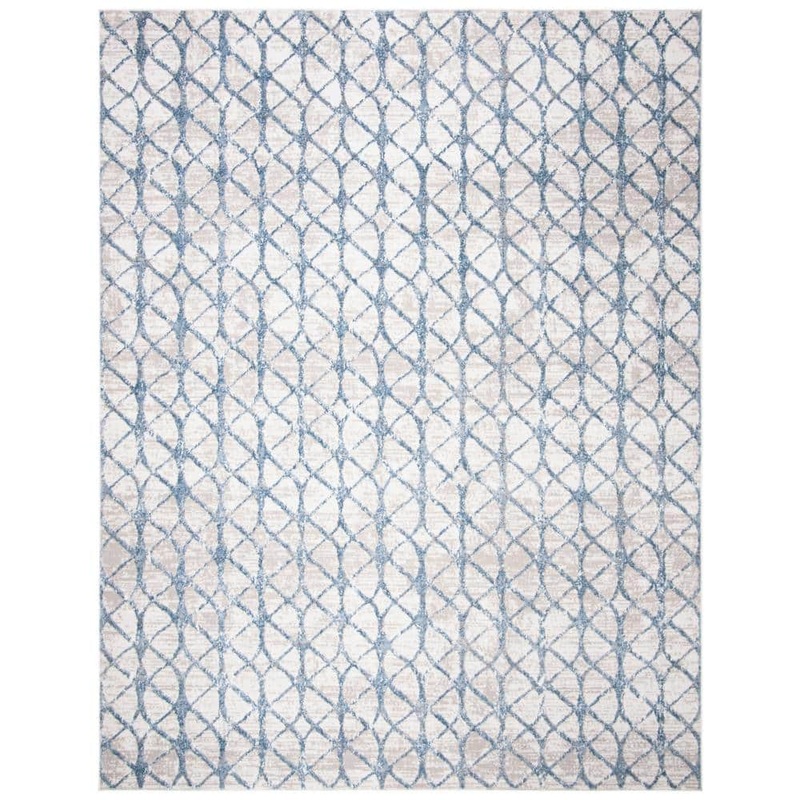 SAFAVIEH Amelia Gray/Blue 12 ft. x 18 ft. Interlaced Geometric Area Rug ALA792F-1218