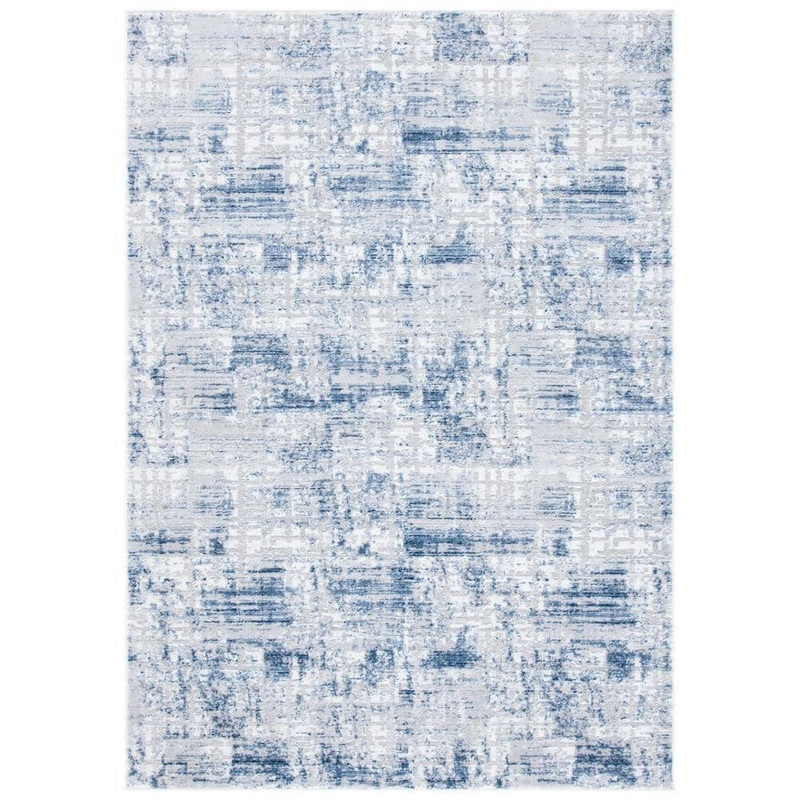 SAFAVIEH Amelia Navy/Light Gray 4 ft. x 6 ft. Distressed Geometric Area Rug ALA786N-4