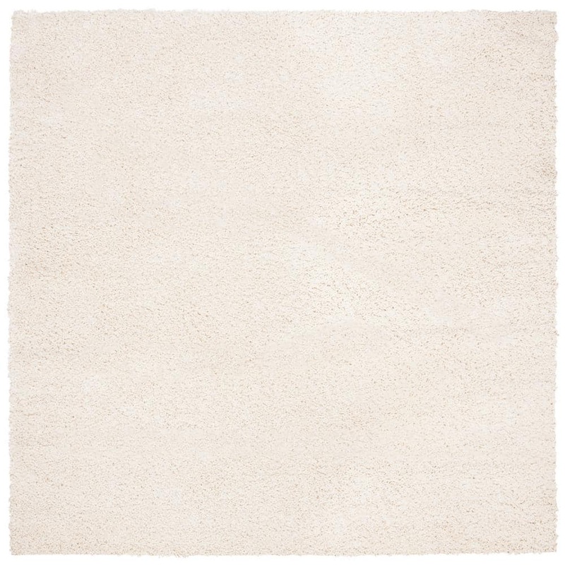 SAFAVIEH August Shag Ivory 7 ft. x 7 ft. Square Solid Area Rug AUG900C-7SQ