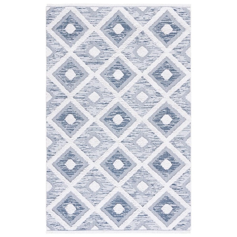 SAFAVIEH Augustine Navy/Ivory 6 ft. x 10 ft. Multi-Diamond Striped Area Rug AGT730N-6
