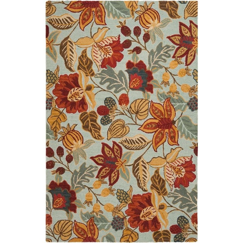 SAFAVIEH Blossom Blue/Multi 9 ft. x 12 ft. Floral Area Rug BLM863A-9