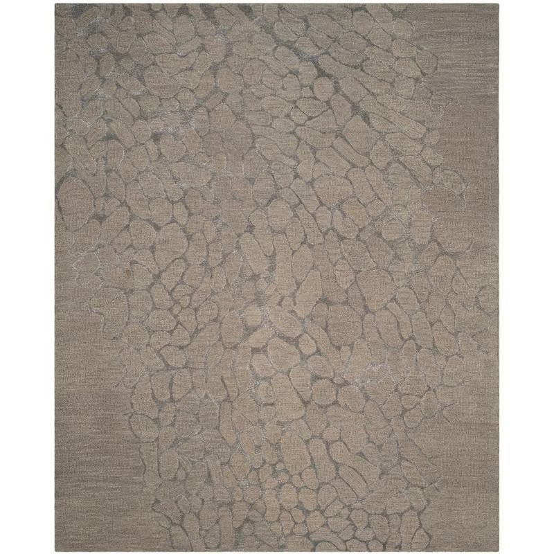 SAFAVIEH Blossom Gray 8 ft. x 10 ft. Geometric Area Rug BLM695B-8