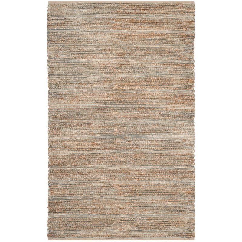 SAFAVIEH Cape Cod Blue 4 ft. x 6 ft. Striped Solid Area Rug CAP851B-4