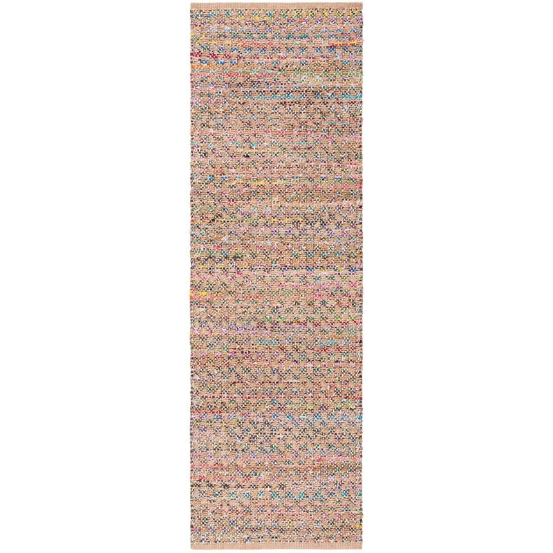 SAFAVIEH Cape Cod Red/Natural 2 ft. x 8 ft. Distressed Geometric Runner Rug CAP305Q-28