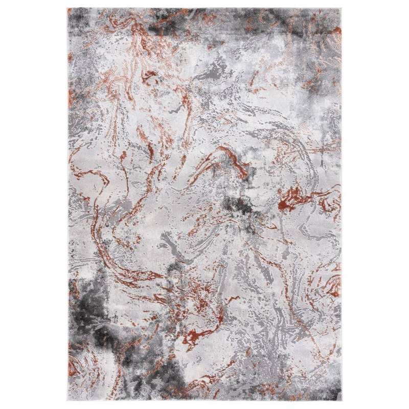 SAFAVIEH Craft Gray/Red 5 ft. x 8 ft. Abstract Marble Area Rug CFT864K-5