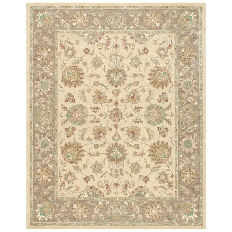 SAFAVIEH Heritage Ivory/Brown 10 ft. x 14 ft. Antique Border Area Rug HG343D-10
