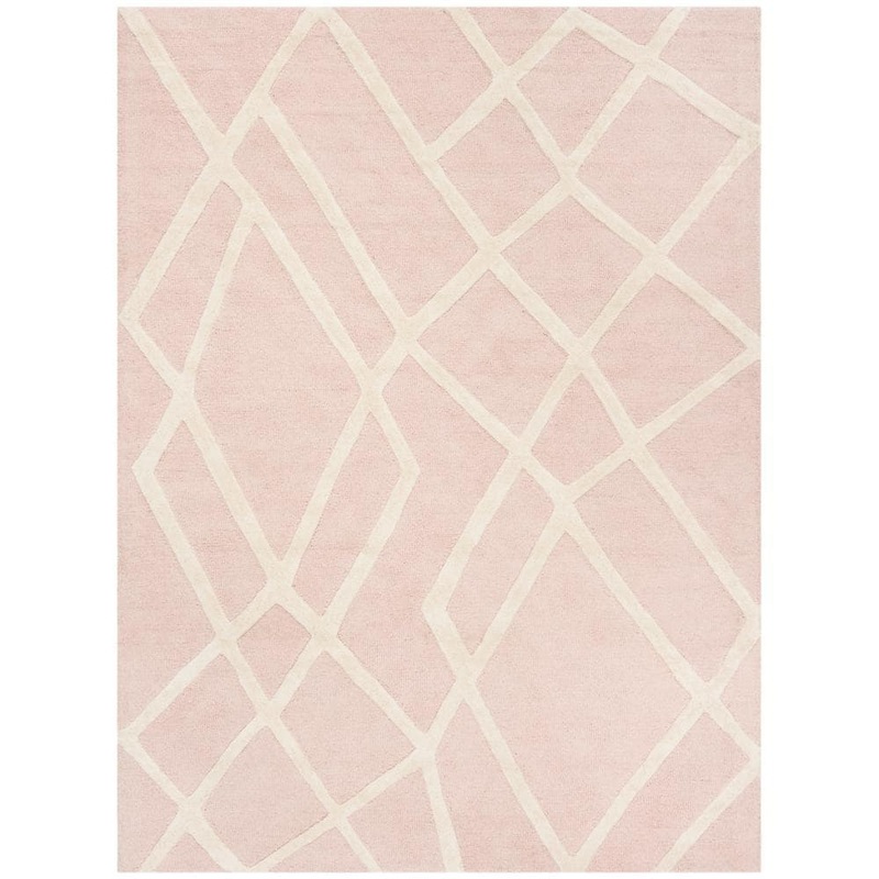 SAFAVIEH Kids Pink/Ivory 5 ft. x 7 ft. Abstract Geometric Area Rug SFK905P-5