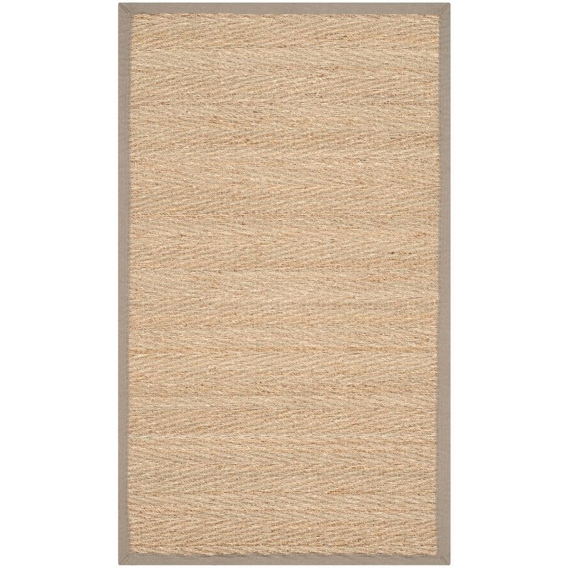 SAFAVIEH Natural Fiber Beige/Gray 3 ft. x 5 ft. Border Area Rug NF115P-3