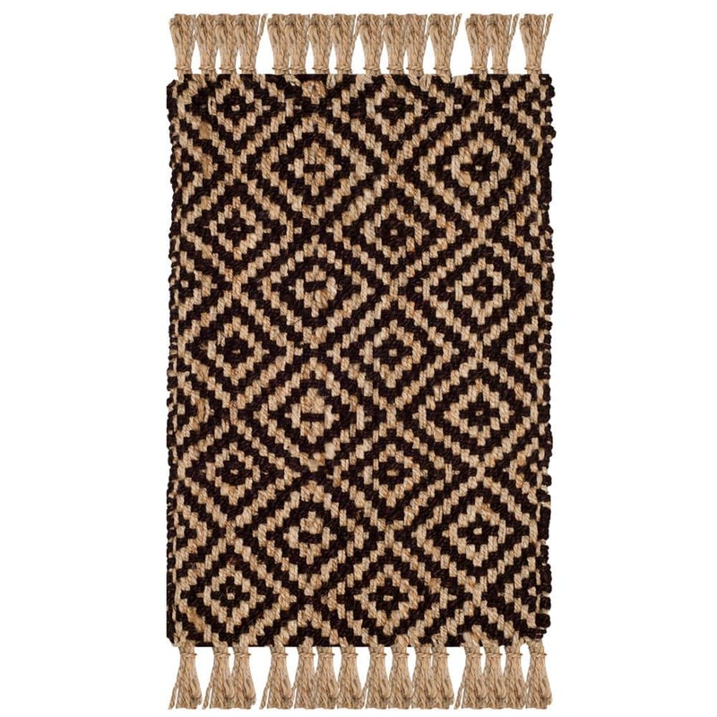 SAFAVIEH Natural Fiber Brown/Beige Doormat 2 ft. x 3 ft. Border Area Rug NF266E-2