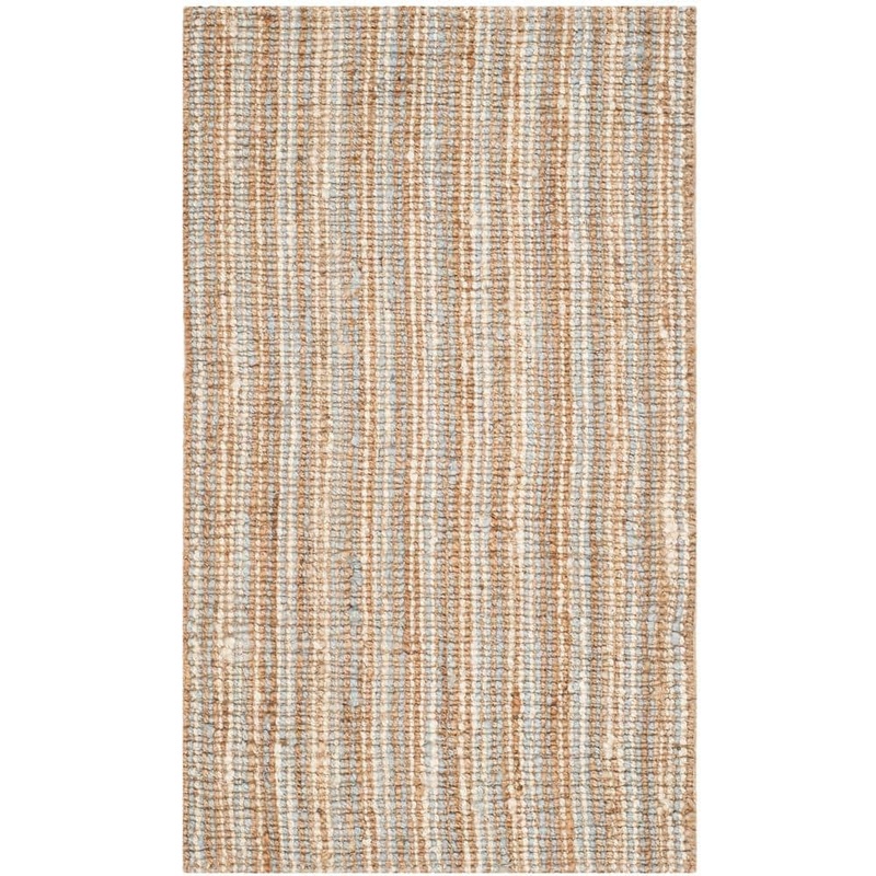 SAFAVIEH Natural Fiber Gray/Beige Doormat 3 ft. x 5 ft. Solid Area Rug NF447K-3