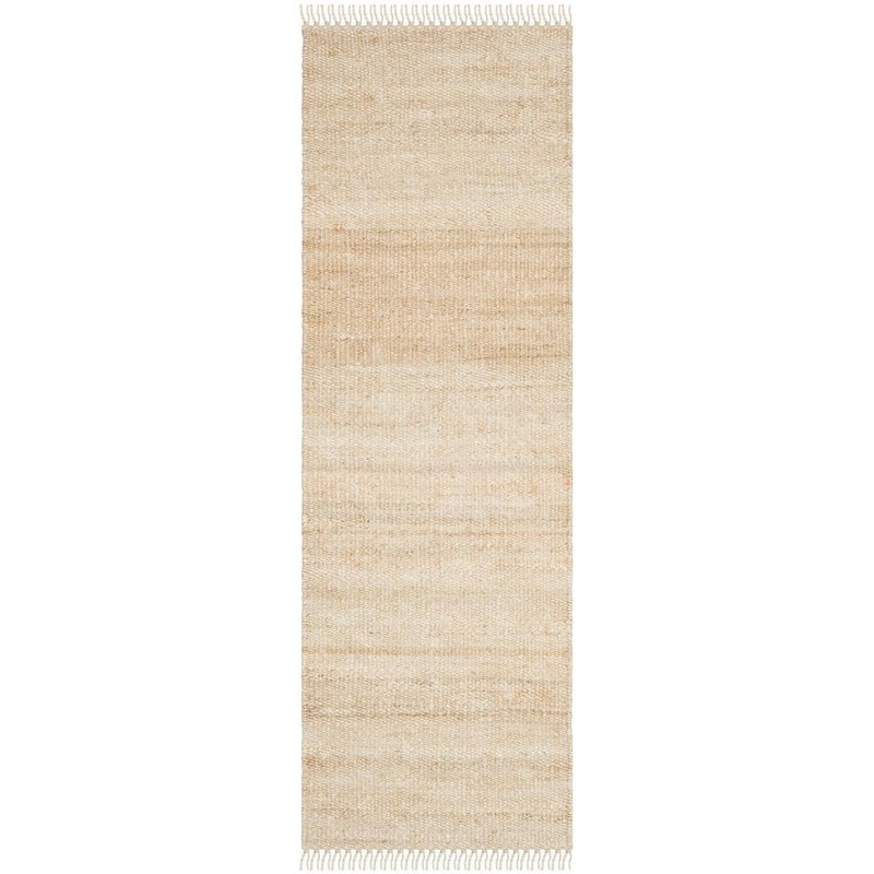SAFAVIEH Natural Fiber Ivory 3 ft. x 8 ft. Solid Runner Rug NF368B-28