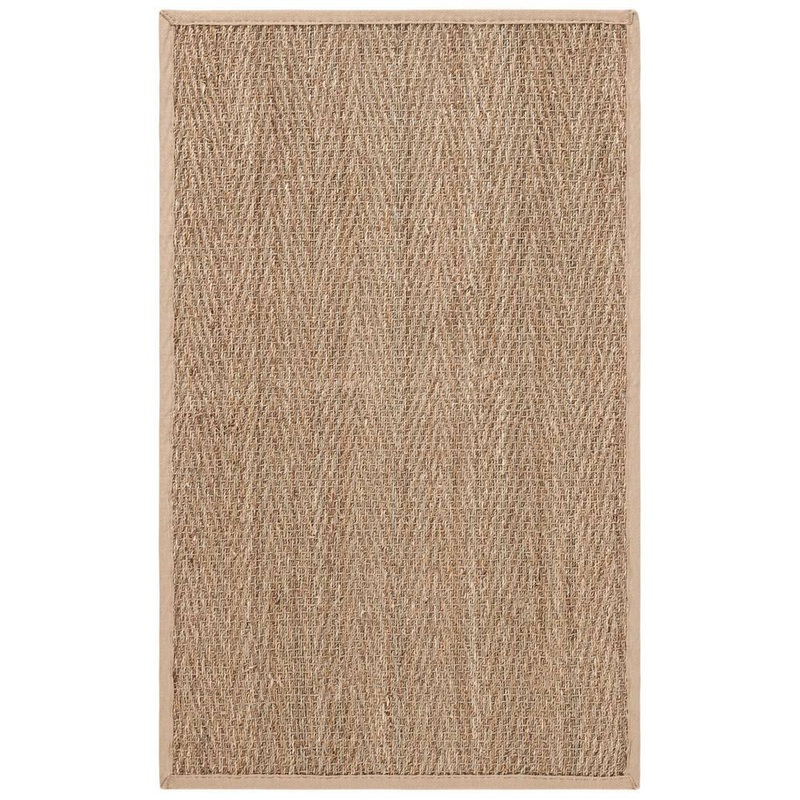 SAFAVIEH Natural Fiber Tan/Beige Doormat 2 ft. x 3 ft. Border Area Rug NF115A-2