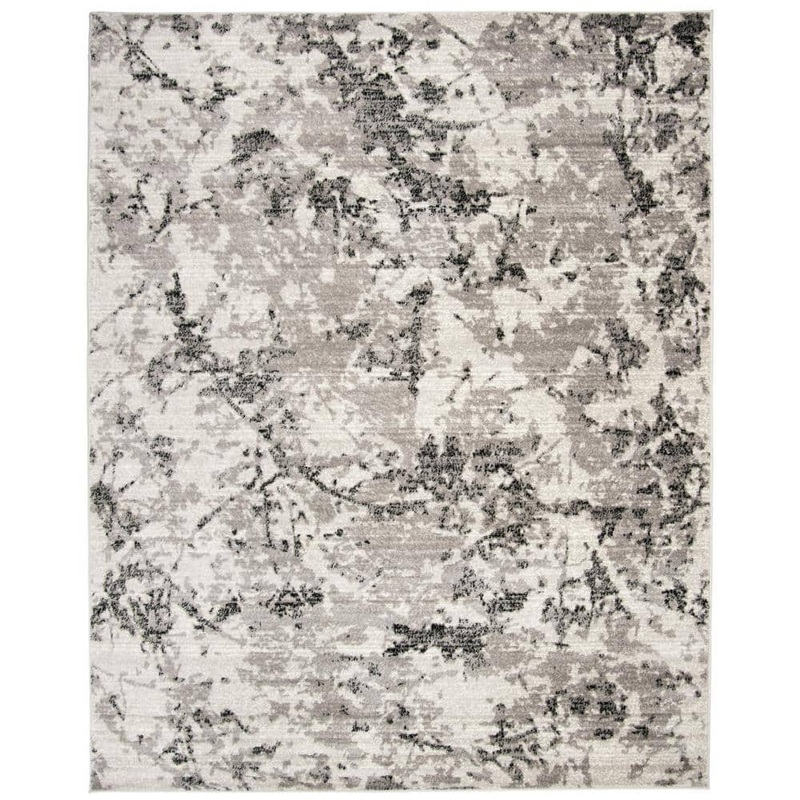 SAFAVIEH Skyler Gray/Ivory 9 ft. x 12 ft. Abstract Area Rug SKY186K-9
