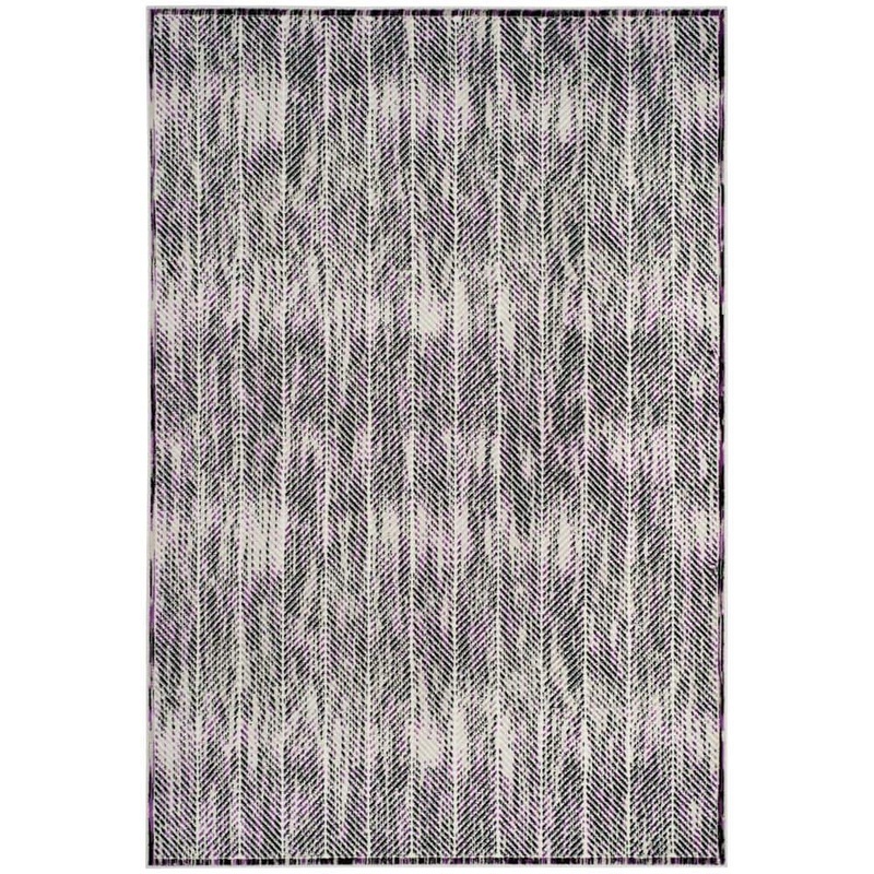 SAFAVIEH Skyler Gray/Purple 8 ft. x 10 ft. Border Area Rug SKY194R-8